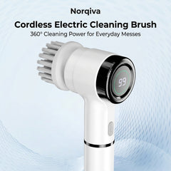 Norqiva Electric Spin Scrubber with 3 Speed Modes and 5 Brush Heads