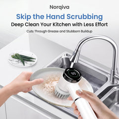 Norqiva Electric Spin Scrubber with 3 Speed Modes and 5 Brush Heads