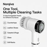 Norqiva Electric Spin Scrubber with 3 Speed Modes and 5 Brush Heads
