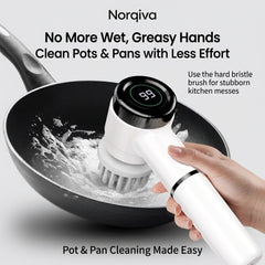 Norqiva Electric Spin Scrubber with 3 Speed Modes and 5 Brush Heads