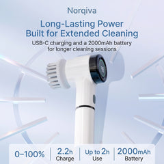 Norqiva Electric Spin Scrubber with 3 Speed Modes and 5 Brush Heads