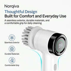 Norqiva Electric Spin Scrubber with 3 Speed Modes and 5 Brush Heads