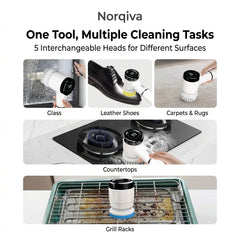 Norqiva Electric Spin Scrubber with 3 Speed Modes and 5 Brush Heads